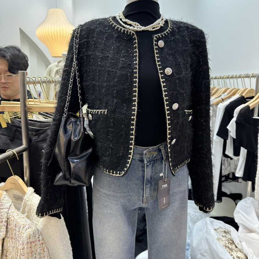 DELIGHT-Q東大門㊣實拍女士新品休閑25秋冬真品時尚夾克花呢DELIGHT-Q夾克