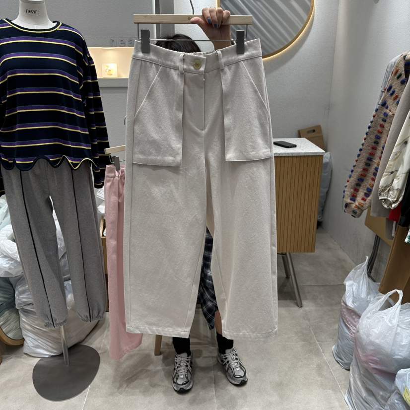 NEAR韓國代購㊣女士新款推薦熱賣人氣職業時尚休閑休閑褲口袋NEAR休閑褲