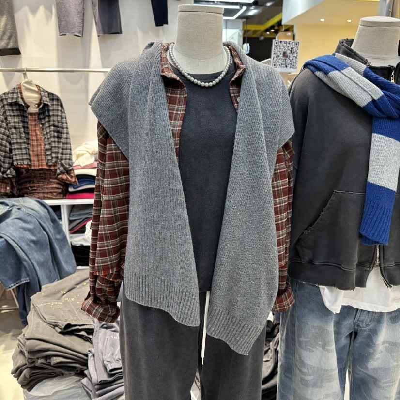 WASHBLUE東大門㊣代購女士新品推薦圍巾披肩不含內搭羊毛兜帽圍巾WASHBLUE圍巾/披肩