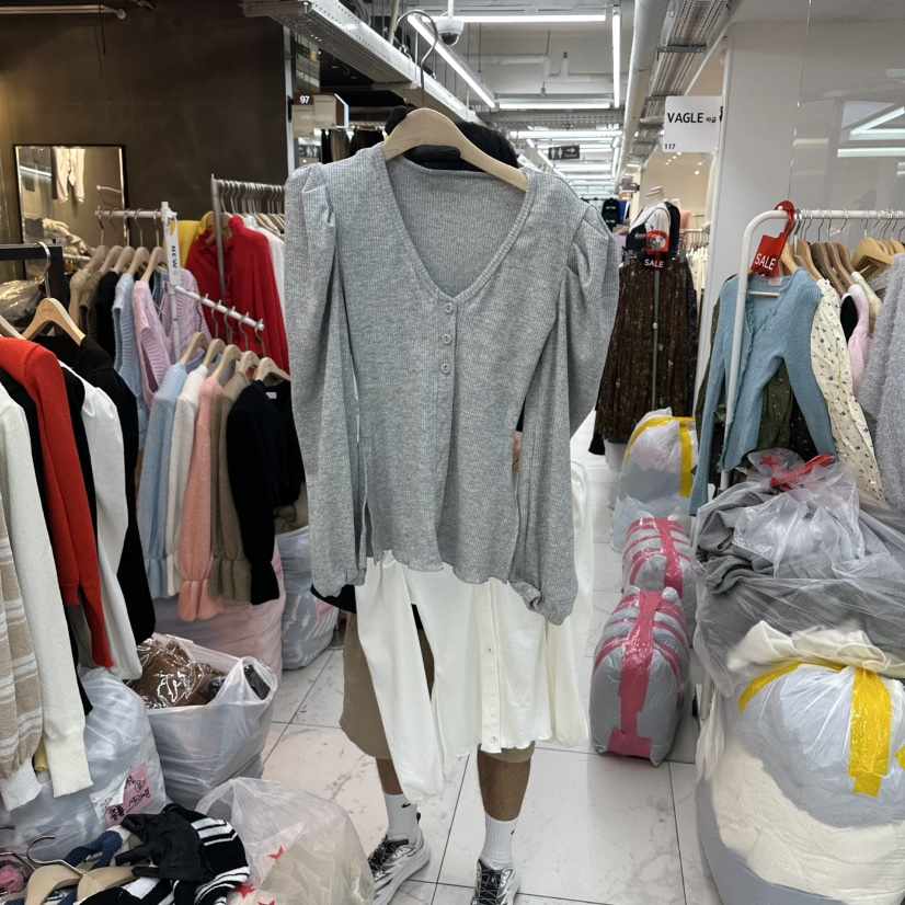 空東大門㊣實拍女士新品職業人氣推薦熱賣25秋冬針織衫修身紐扣SAGE BRUSH針織衫