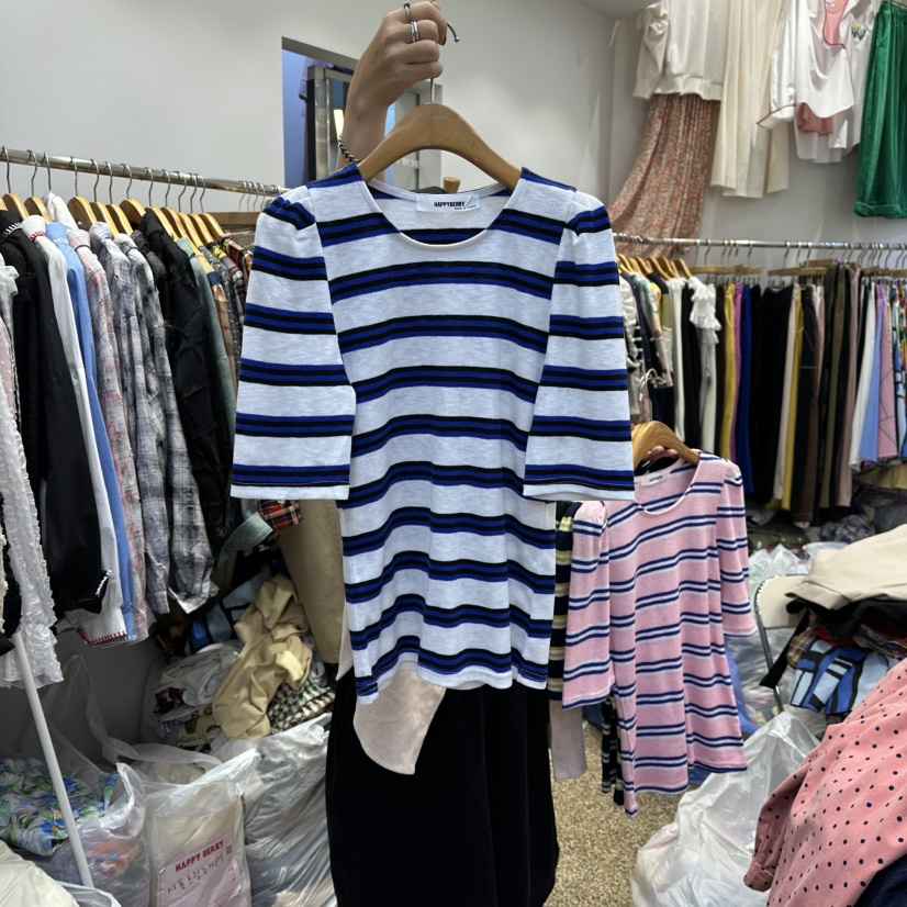 HAPPYBERRY東大門㊣直郵女裝新品25秋冬休閑真品推薦人氣T恤HAPPYBERRYT恤