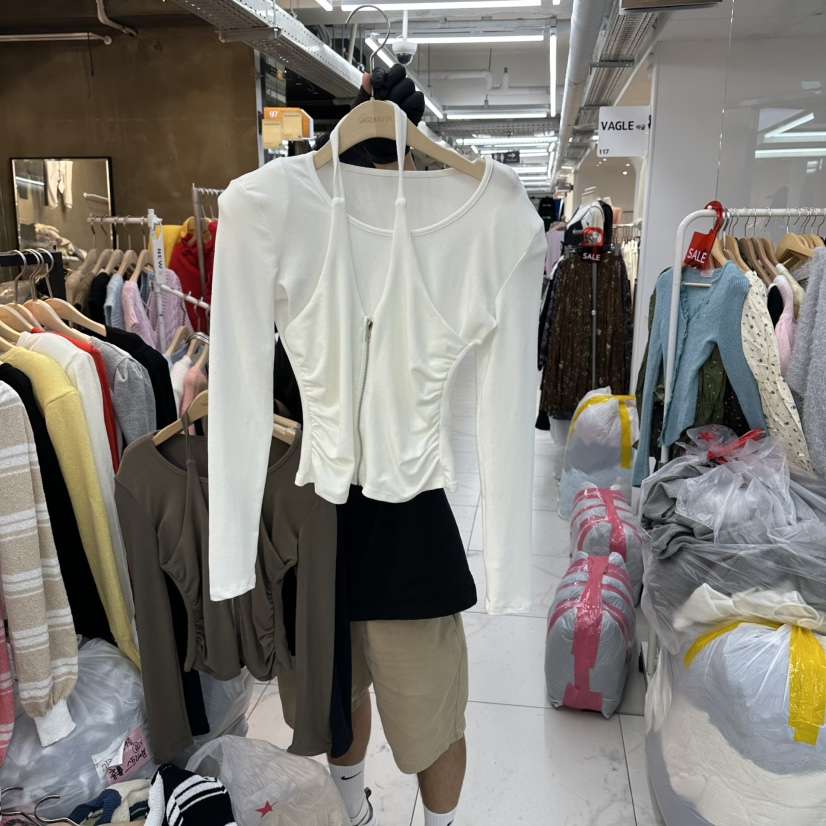 空東大門㊣直郵女士新款25秋冬推薦熱賣真品時尚長袖T恤拉鏈SAGE BRUSH長袖T恤