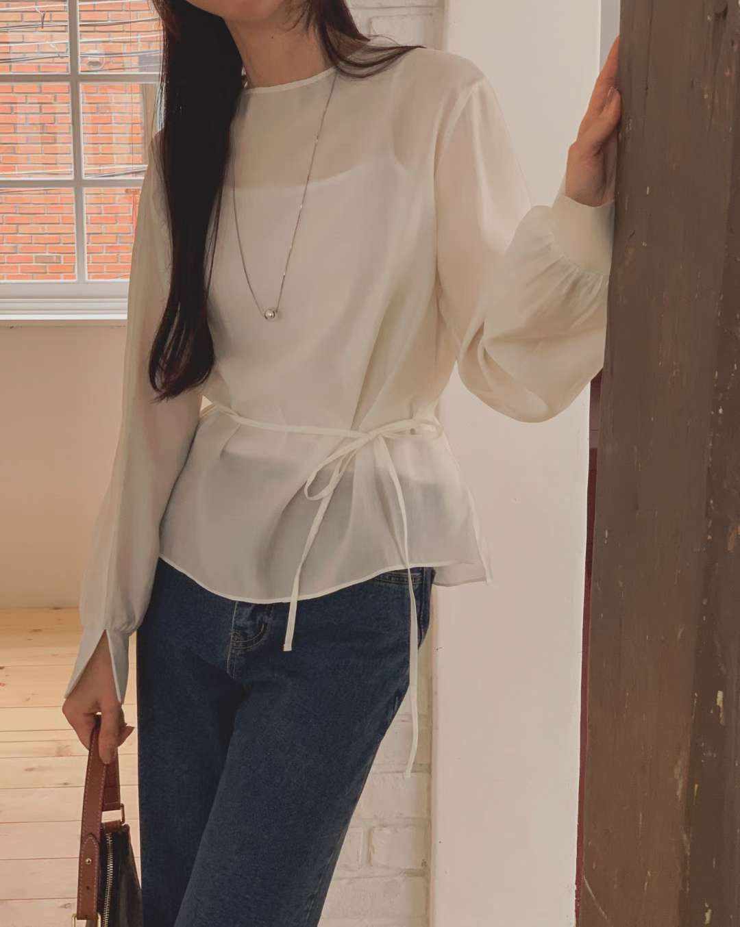 BONGBLY-봉블리東大門㊣實拍女士新品25秋冬時尚襯衫蕾絲衫BONGBLY襯衫/蕾絲衫
