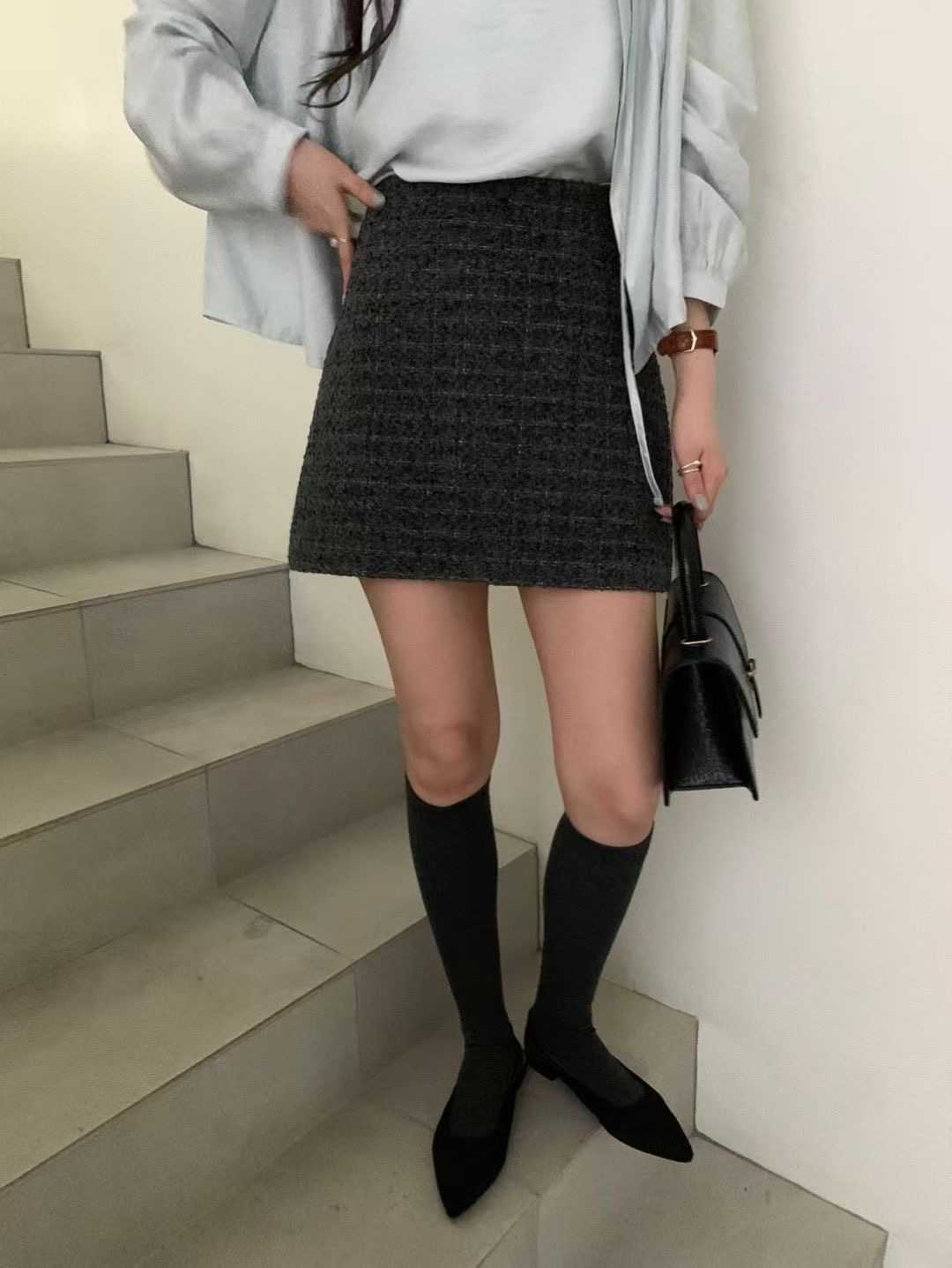 FREELOVE東大門㊣代購女裝新品休閑推薦真品人氣職業短裙花呢FREELOVE短裙