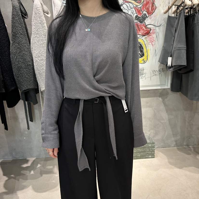 LAMAGIEPIE東大門㊣代購女裝新品時尚職業25秋冬真品針織衫LAMAGIE GREY針織衫