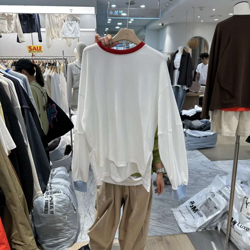 REVE-L韓國代購㊣女裝新款人氣推薦休閑真品時尚25秋冬長袖T恤REVE-L長袖T恤