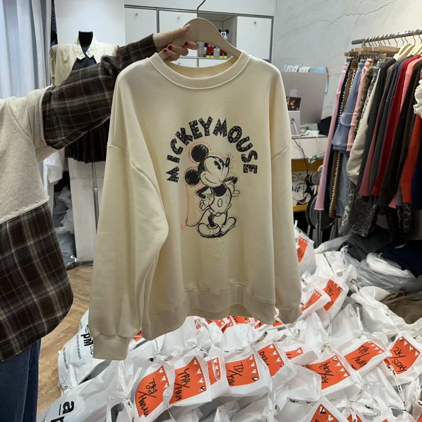 DE LINE韓國代購㊣女裝新品休閑人氣熱賣25秋冬推薦時尚衛衣DE LINE衛衣