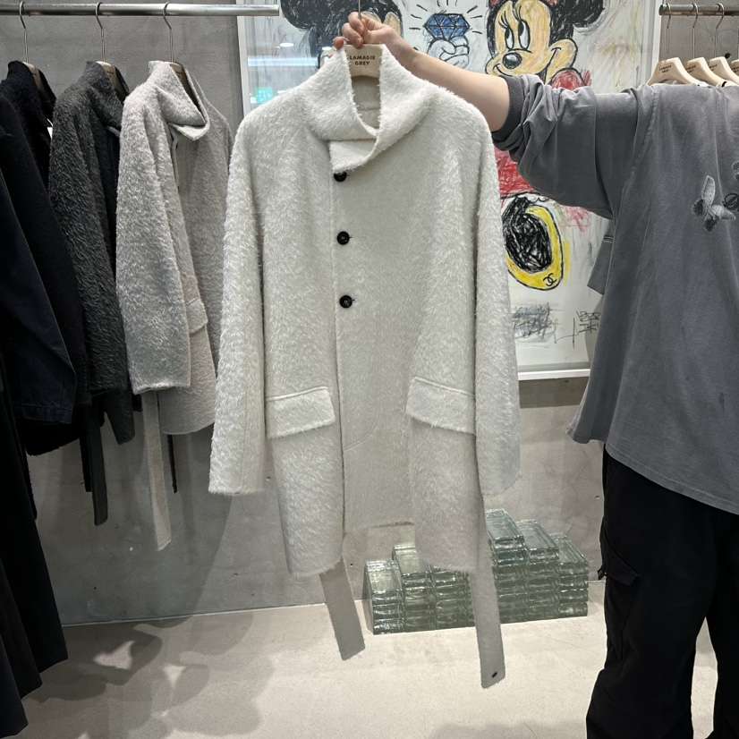 LAMAGIEPIE韓國代購㊣女士新款熱賣真品職業25秋冬中長款大衣LAMAGIE GREY中長款大衣