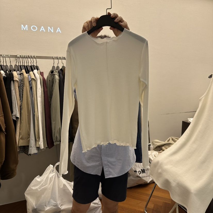 MOANA韓國代購㊣女裝新款時尚25秋冬休閑熱賣人氣職業長袖T恤MOANA長袖T恤