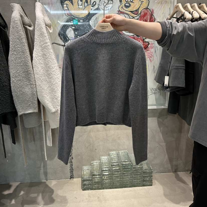 LAMAGIEPIE韓國直郵㊣女裝新品真品職業人氣時尚25秋冬針織衫LAMAGIE GREY針織衫