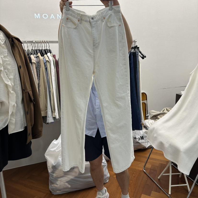 MOANA東大門㊣代購女士新款休閑時尚25秋冬休閑褲奶油色口袋MOANA休閑褲