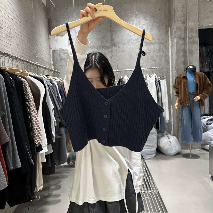 JUNI東大門㊣實拍女裝新款25秋冬推薦時尚真品人氣吊帶背心my juni吊帶/背心