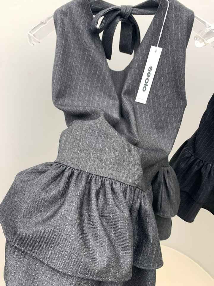 SEOLO東大門㊣實拍女裝新款真品時尚職業推薦吊帶背心荷葉邊Seolo seoul吊帶/背心