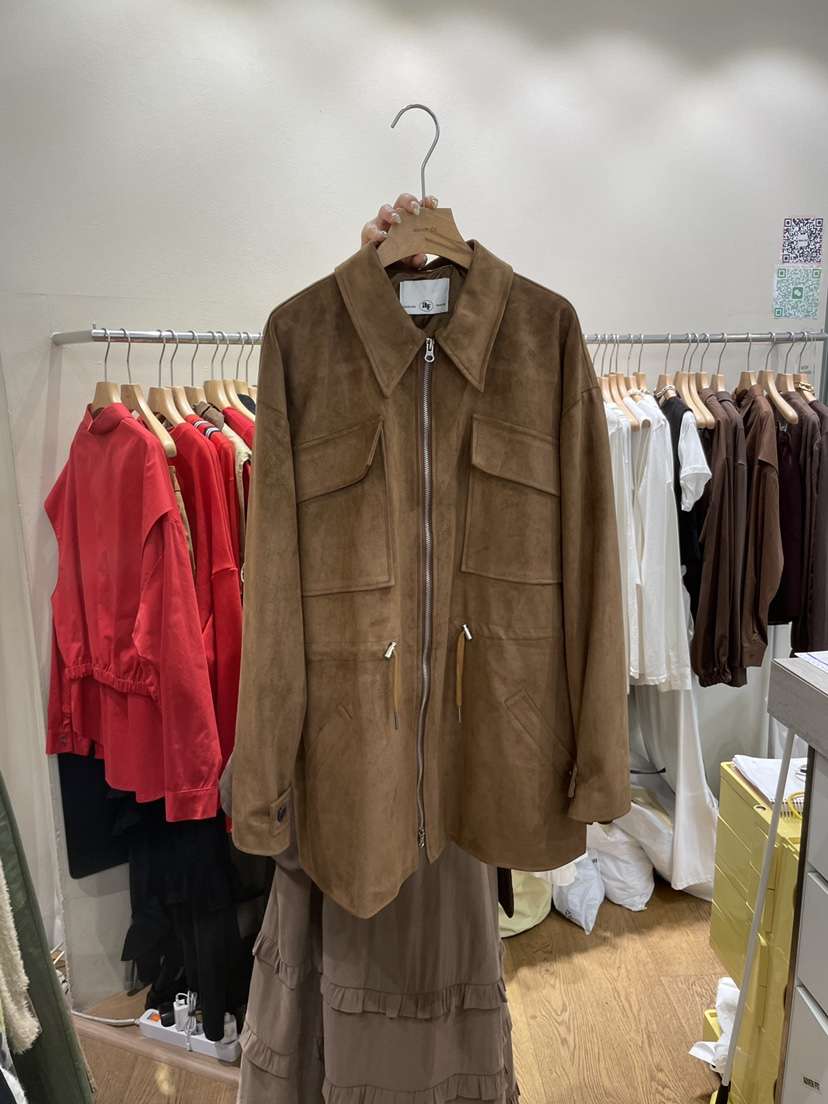 AUVERFIT東大門㊣代購女士新品時尚25秋冬熱賣推薦夾克絨面革AUVERFIT夾克