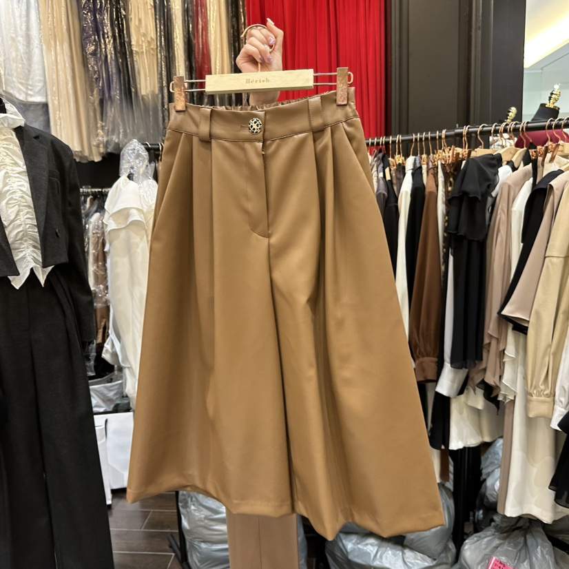 HERISH-HAUTE東大門㊣實拍女裝新品職業真品休閑人氣長裙皮革HERISH-HAUTE長裙