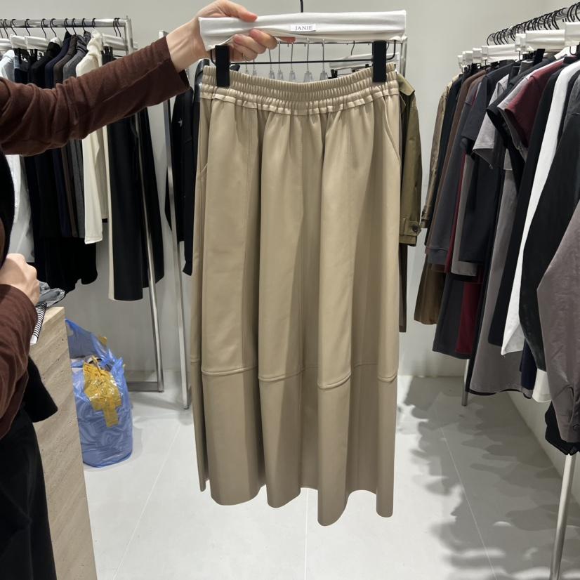 JANIE/NIA東大門㊣實拍女士新款真品25秋冬半身裙中短裙皮革JANIE/NIA半身裙/中短裙