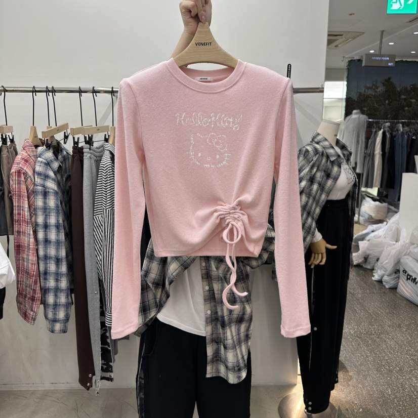 VENEFIT東大門㊣實拍女士新款真品職業時尚推薦熱賣長袖T恤VENEFIT/JENNIE長袖T恤