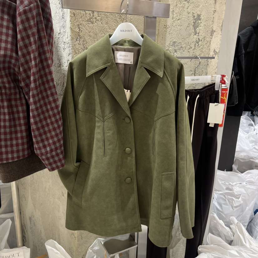 SOLD OUT東大門㊣直郵女裝新品推薦熱賣職業休閑夾克絨面革SOLD OUT夾克