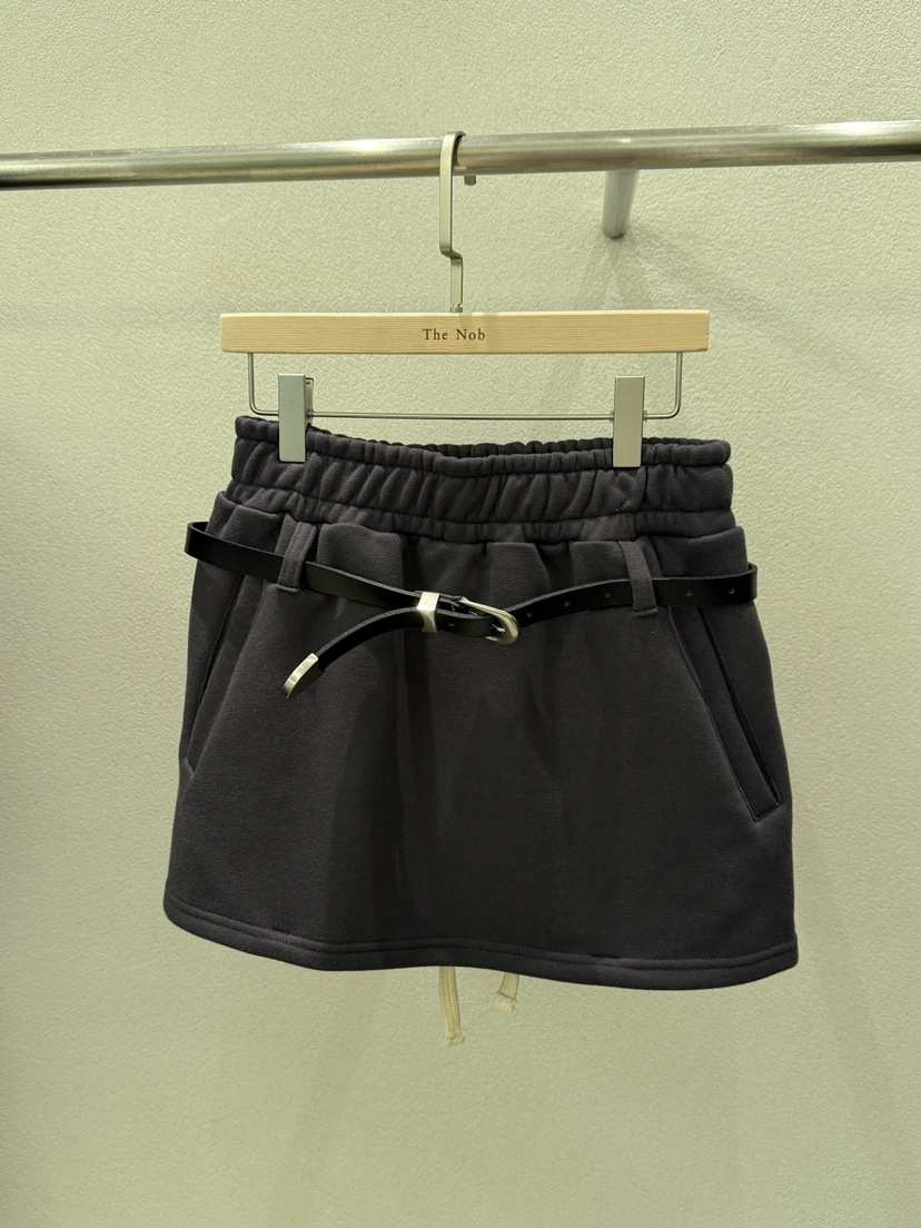 NOB韓國代購㊣女裝新品休閑時尚職業25秋冬人氣短裙不含腰帶NOB短裙