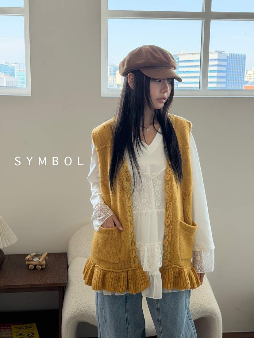 SYMBOL韓國代購㊣女裝新品推薦熱賣人氣時尚休閑馬甲不含內搭SYMBOL馬甲