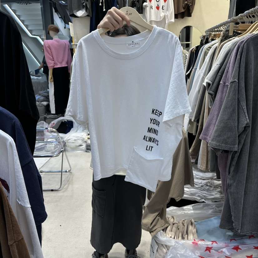 REPLAY韓國直郵㊣女裝新品真品25秋冬熱賣職業休閑人氣時尚T恤REPLAYT恤