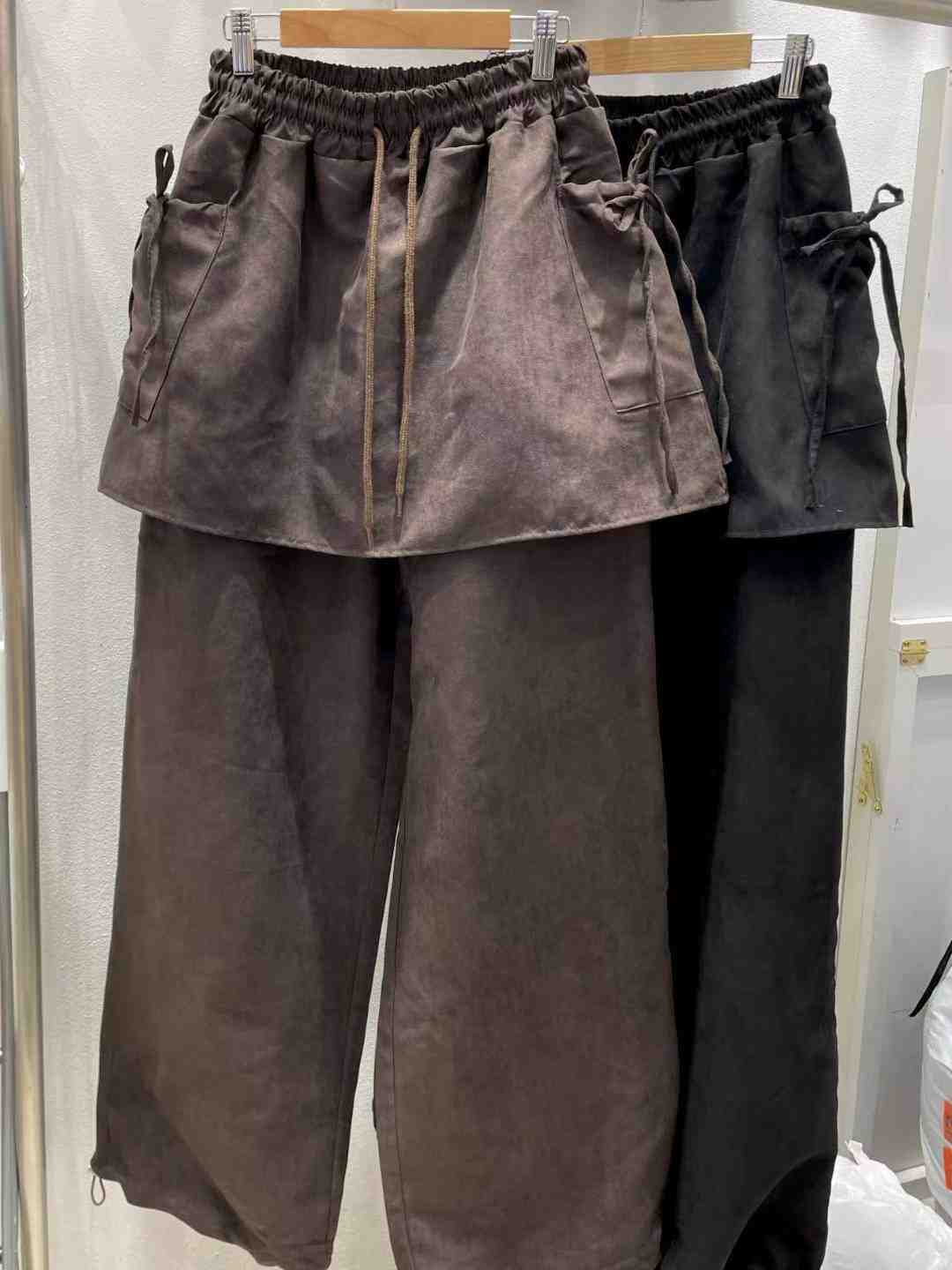 WOOJOO東大門㊣代購女士新款真品熱賣職業休閑25秋冬裙褲絨面革WOOJOO裙褲