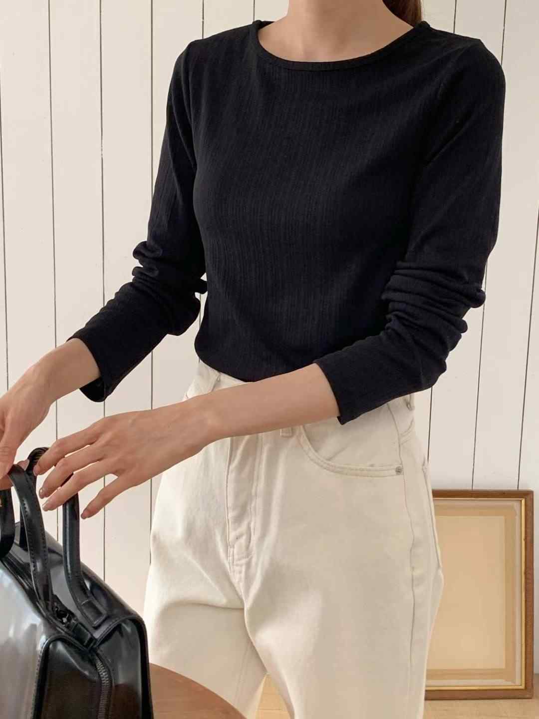 SUNDAY韓國代購㊣女士新款休閑真品推薦人氣職業熱賣長袖T恤SUNDAY長袖T恤