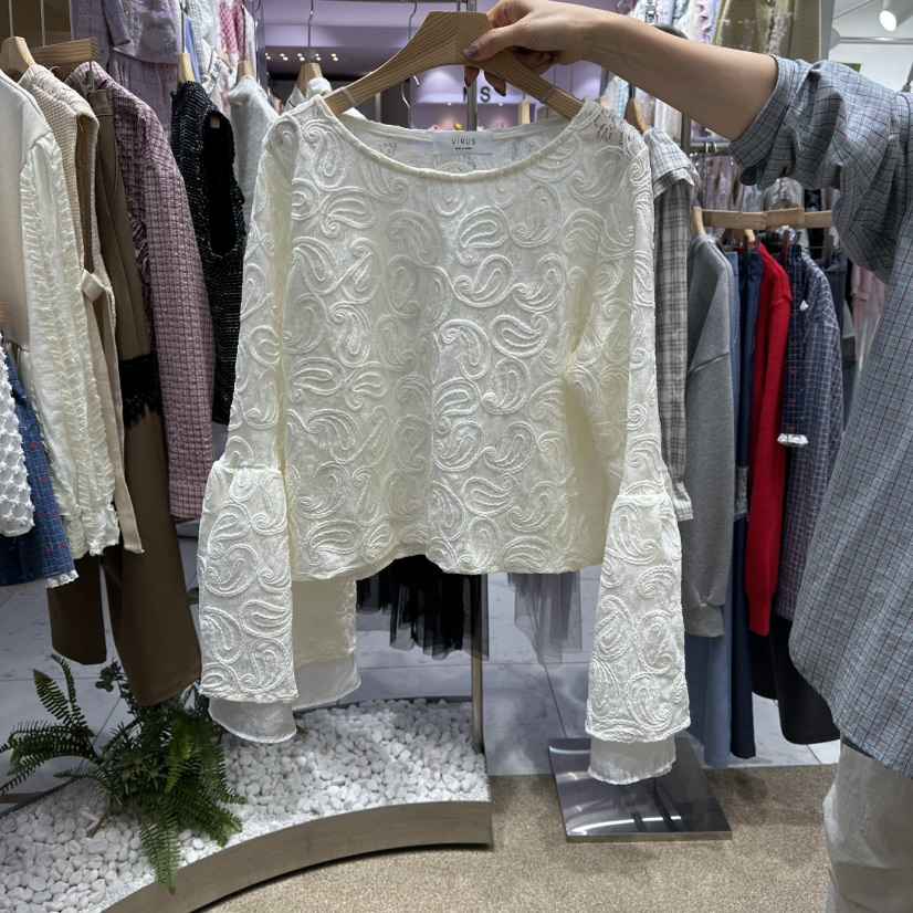 VIRUS韓國代購㊣女裝新品推薦休閑人氣熱賣真品襯衫蕾絲衫喇叭VIRUS襯衫/蕾絲衫