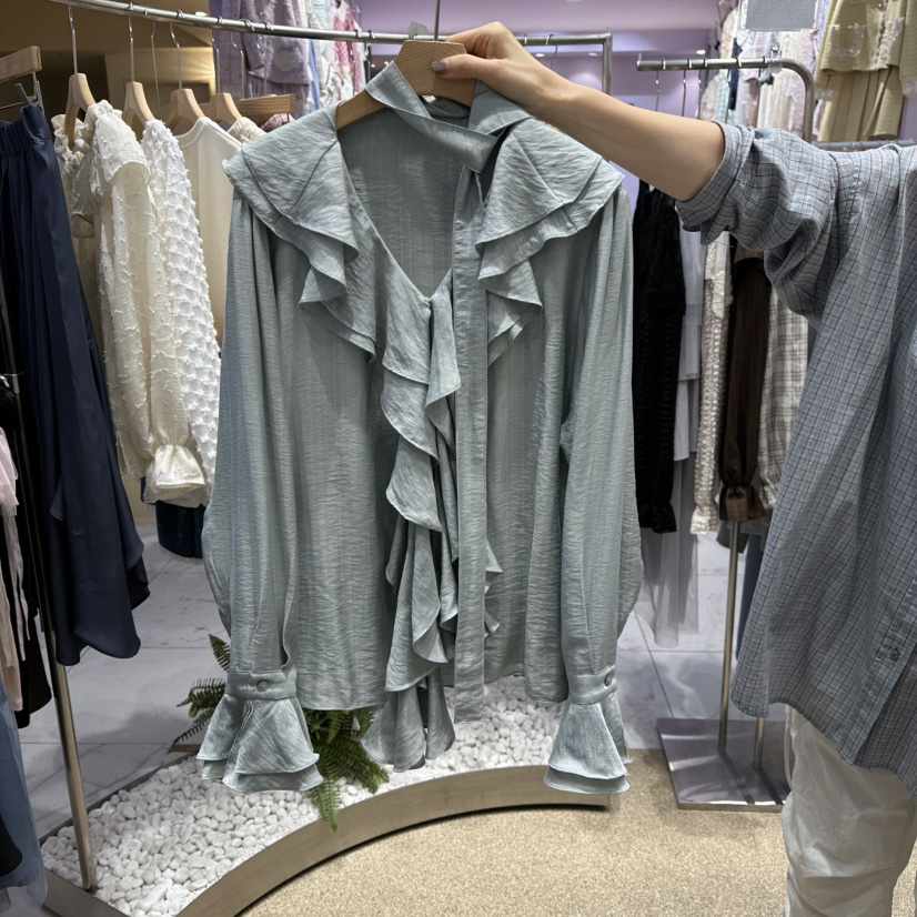 VIRUS東大門㊣代購女士新品熱賣真品時尚襯衫蕾絲衫套裝圍巾VIRUS襯衫/蕾絲衫