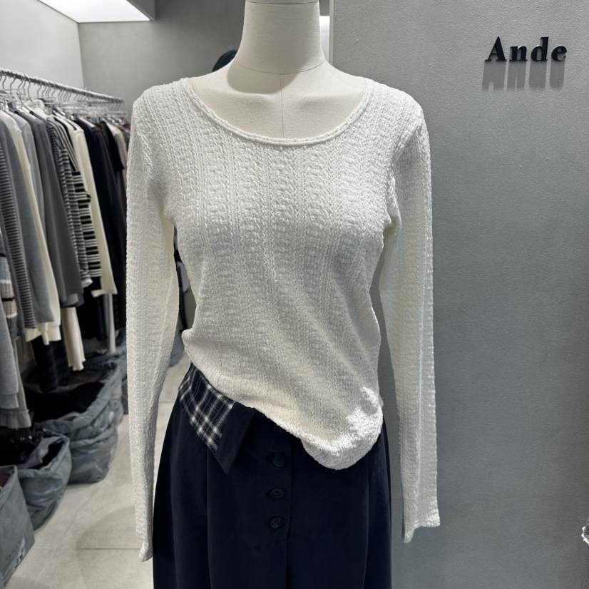 ANDE東大門㊣實拍女裝新品熱賣人氣推薦25秋冬長袖T恤兩面穿Ande長袖T恤
