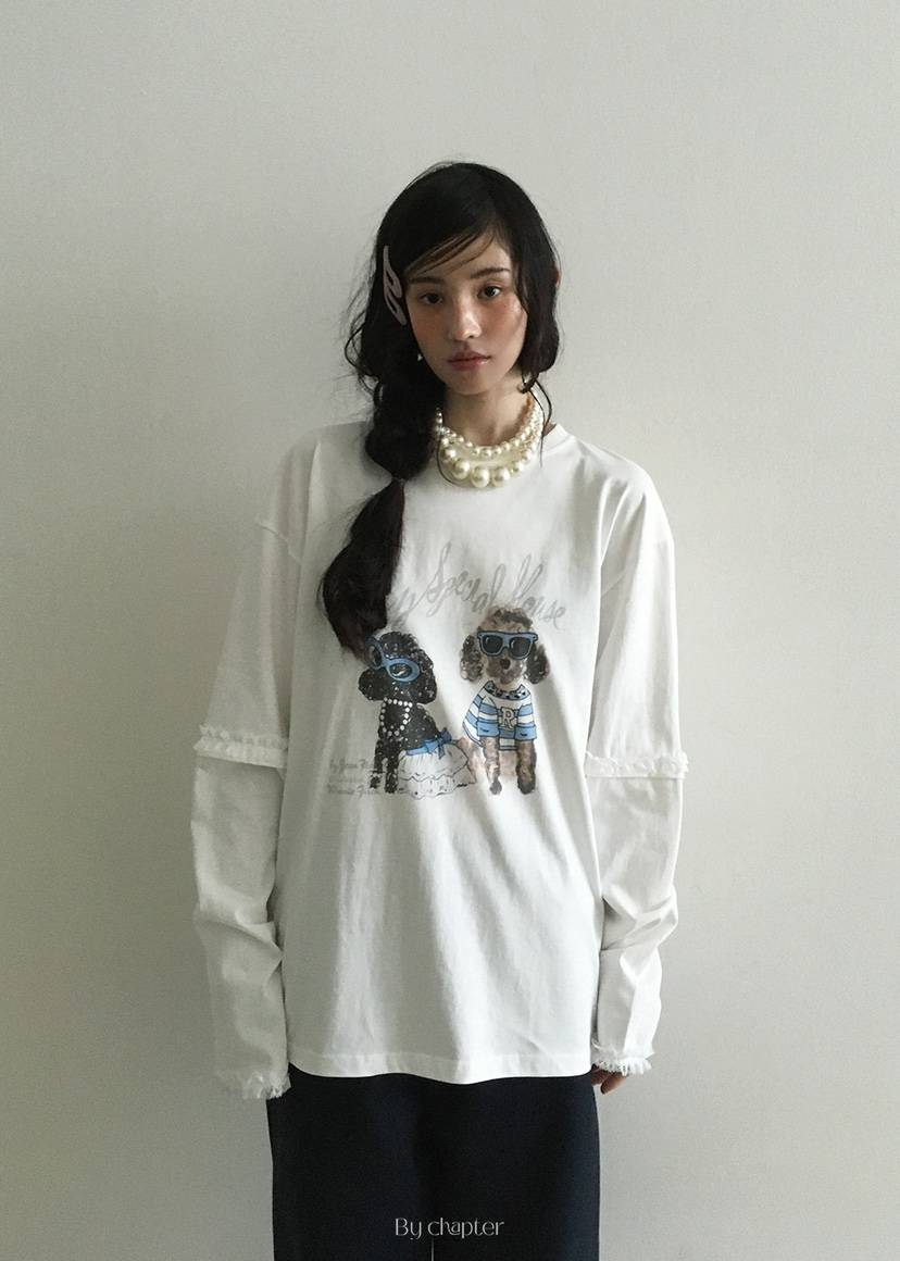 BY CHAPTER東大門㊣代購女士新款真品職業熱賣長袖T恤假兩件BY Chapter長袖T恤