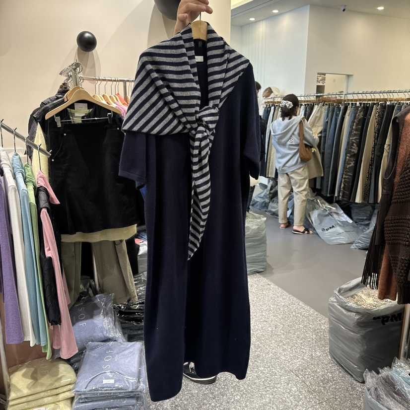 SOF韓國直郵㊣女士新品推薦真品人氣25秋冬熱賣職業連衣裙披肩SOF連衣裙