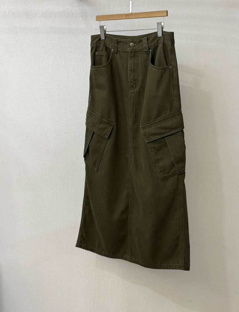 TWENTY FOUR SEVEN24-7韓國直郵㊣女士新品職業長裙口袋TEWNTY FOUR SEVEN24-7長裙