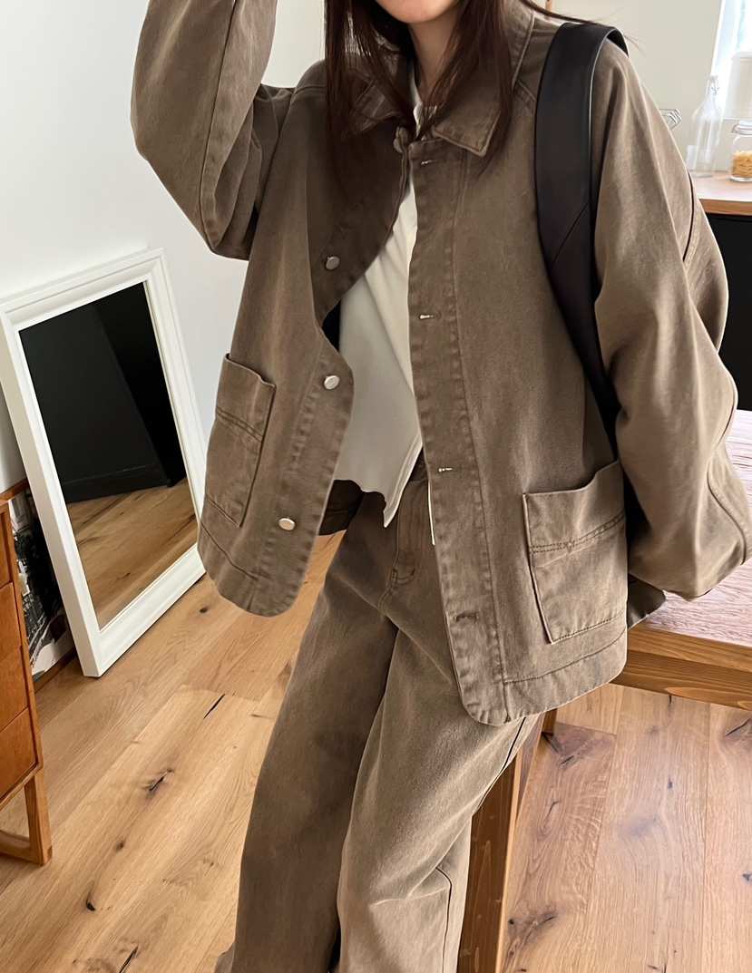 OP PER韓國代購㊣女裝新品25秋冬休閑推薦時尚熱賣職業夾克OPPER-simplebeige夾克