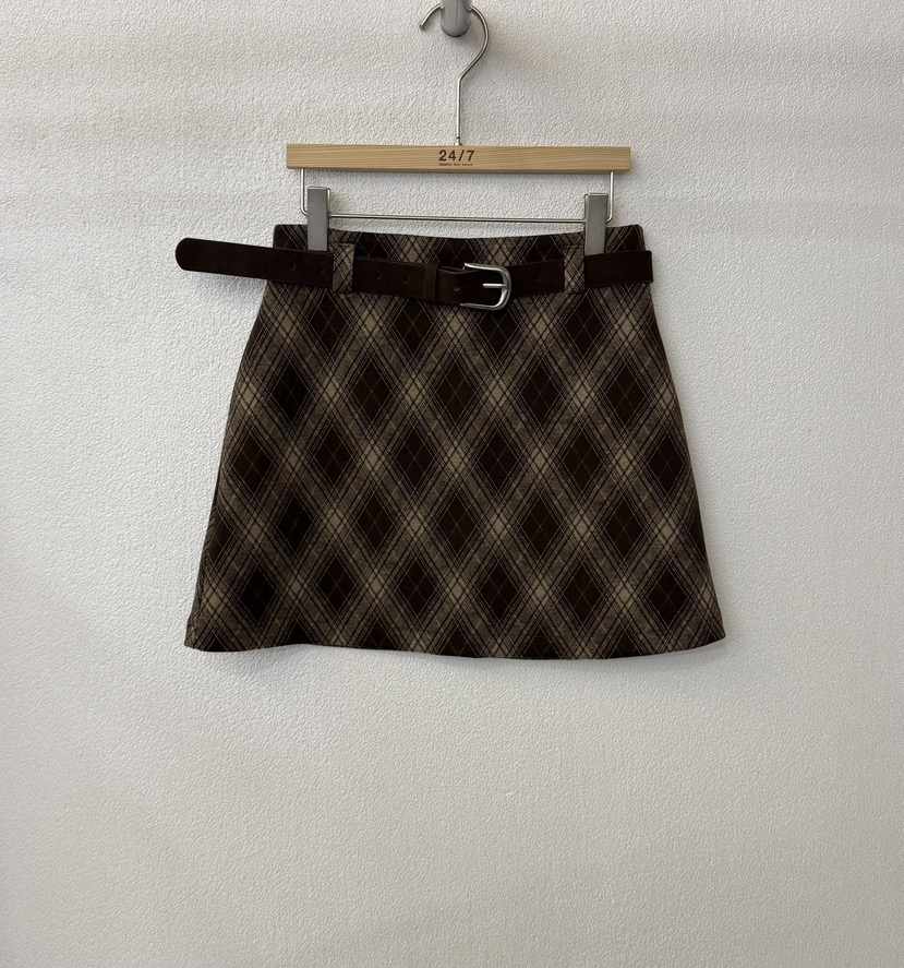 TWENTY FOUR SEVEN24-7東大門㊣代購女裝新品熱賣短裙含腰帶TEWNTY FOUR SEVEN24-7短裙