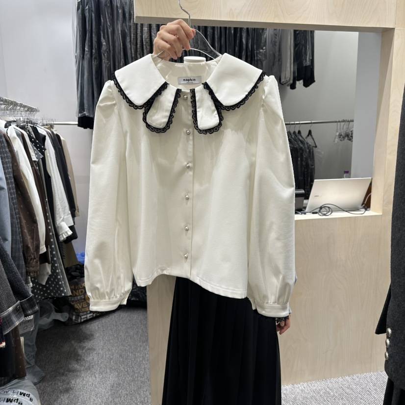 ANNA VERRY-P東大門㊣實拍女裝新品人氣休閑真品襯衫蕾絲衫ANNA VERRY-P襯衫/蕾絲衫