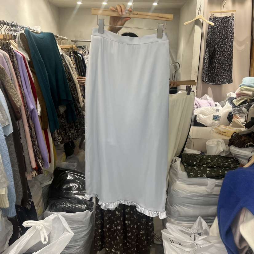 LOGROAD東大門㊣實拍女士新品推薦熱賣職業半身裙中短裙緞面LOG ROAD半身裙/中短裙