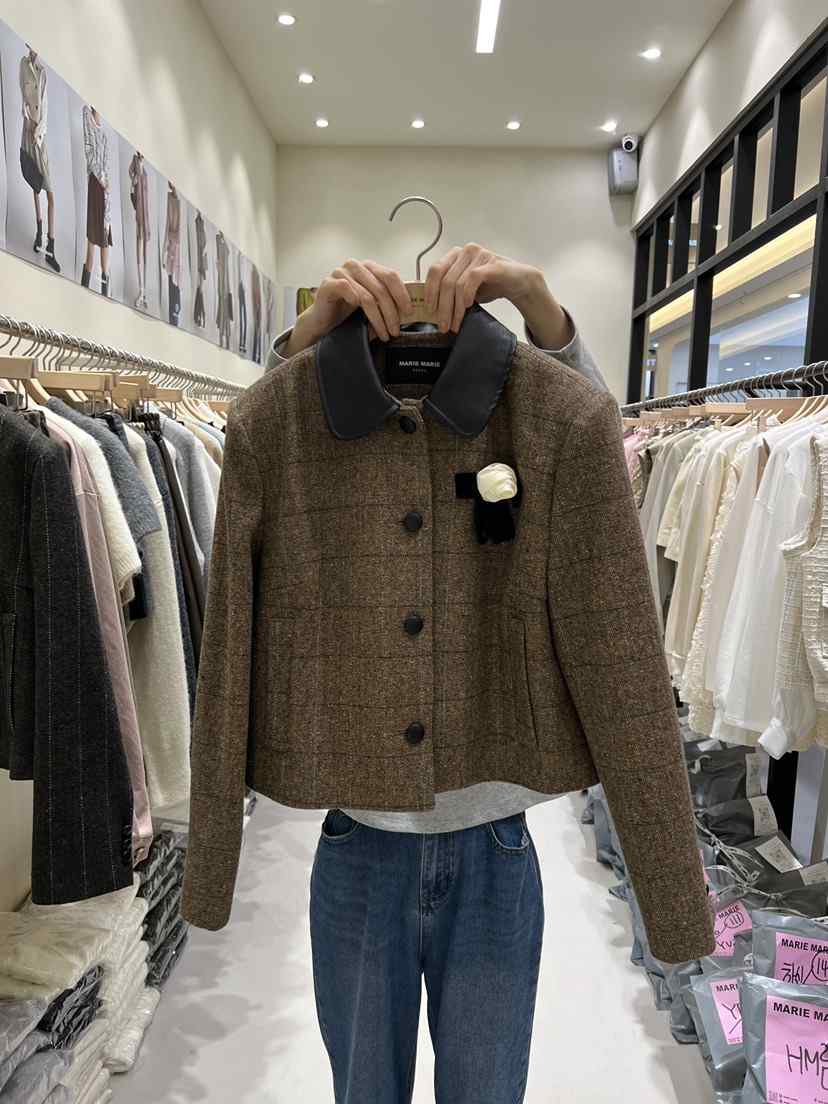 MARIE MARIE韓國代購㊣女士新品人氣25秋冬推薦夾克含飾品MARIE MARIE夾克