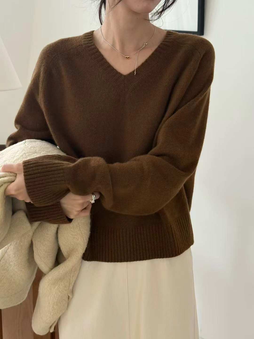 AMYGRACE韓國代購㊣女裝新款時尚職業真品25秋冬休閑針織衫AMYGRACE針織衫