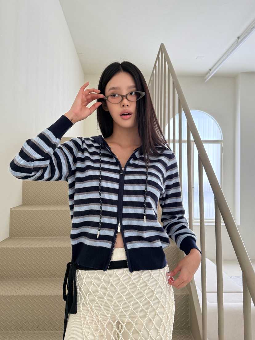 MAISONDEGLORY東大門㊣直郵女士新品真品時尚人氣針織衫拉鏈MAISON DE GLORY針織衫