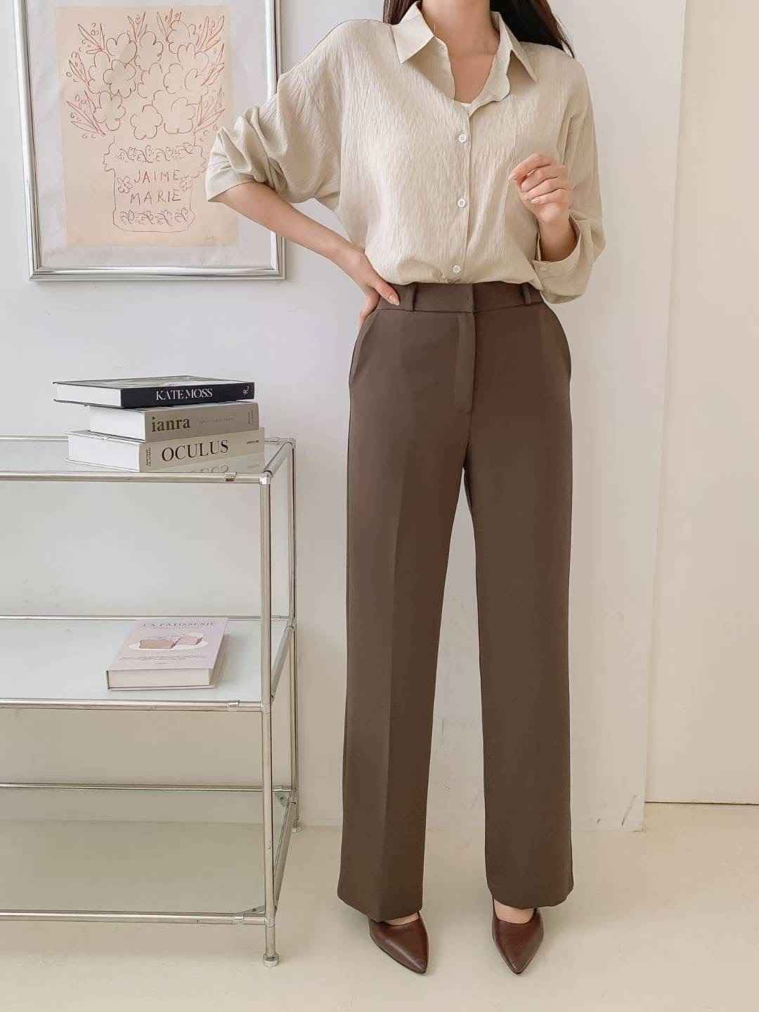 MANGO韓國直郵㊣女裝新品熱賣真品職業推薦人氣時尚休閑休閑褲MANGO休閑褲