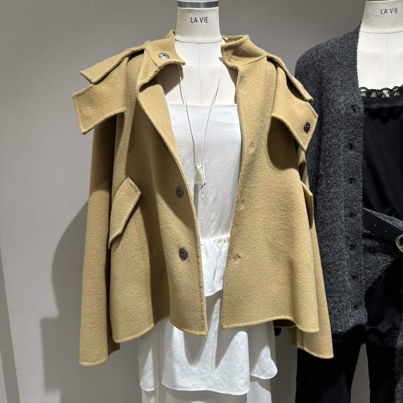FAVOR-P東大門㊣直郵女裝新品職業熱賣25秋冬短款大衣不含內搭FAVOR-P短款大衣