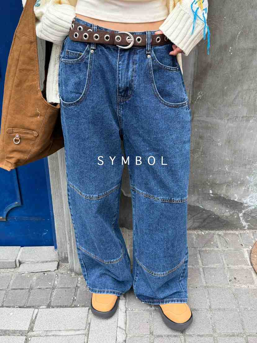 SYMBOL東大門㊣直郵女士新款人氣真品職業25秋冬牛仔褲不含腰帶SYMBOL牛仔褲