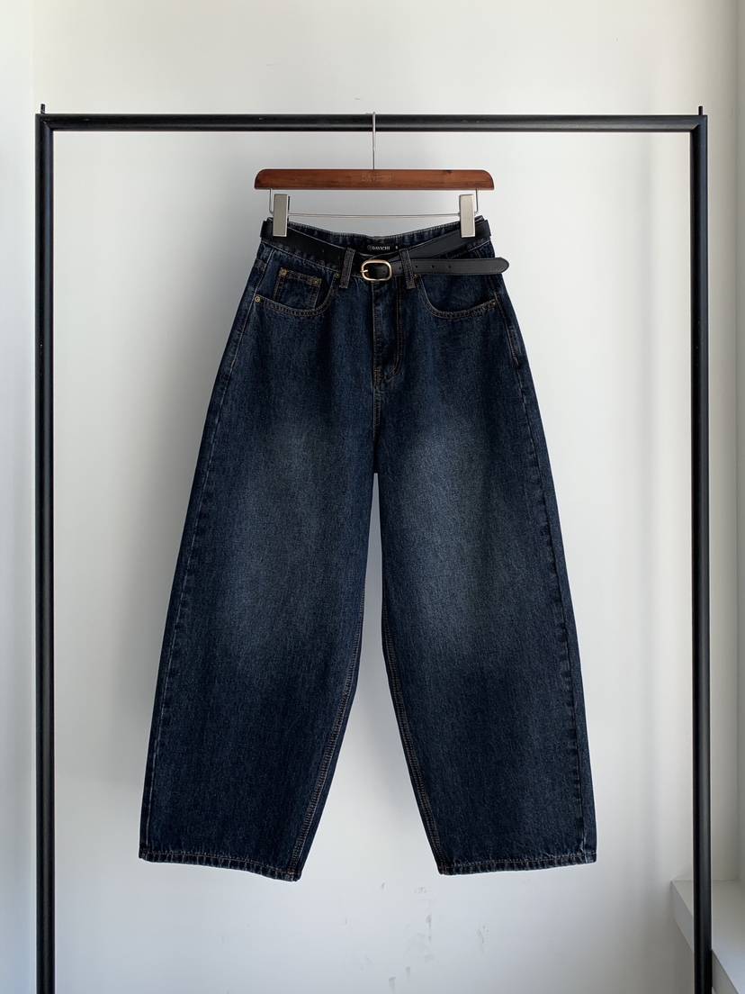 DAVICHI東大門㊣代購女裝新品25秋冬休閑熱賣牛仔褲含隨機腰帶DAVICHI牛仔褲