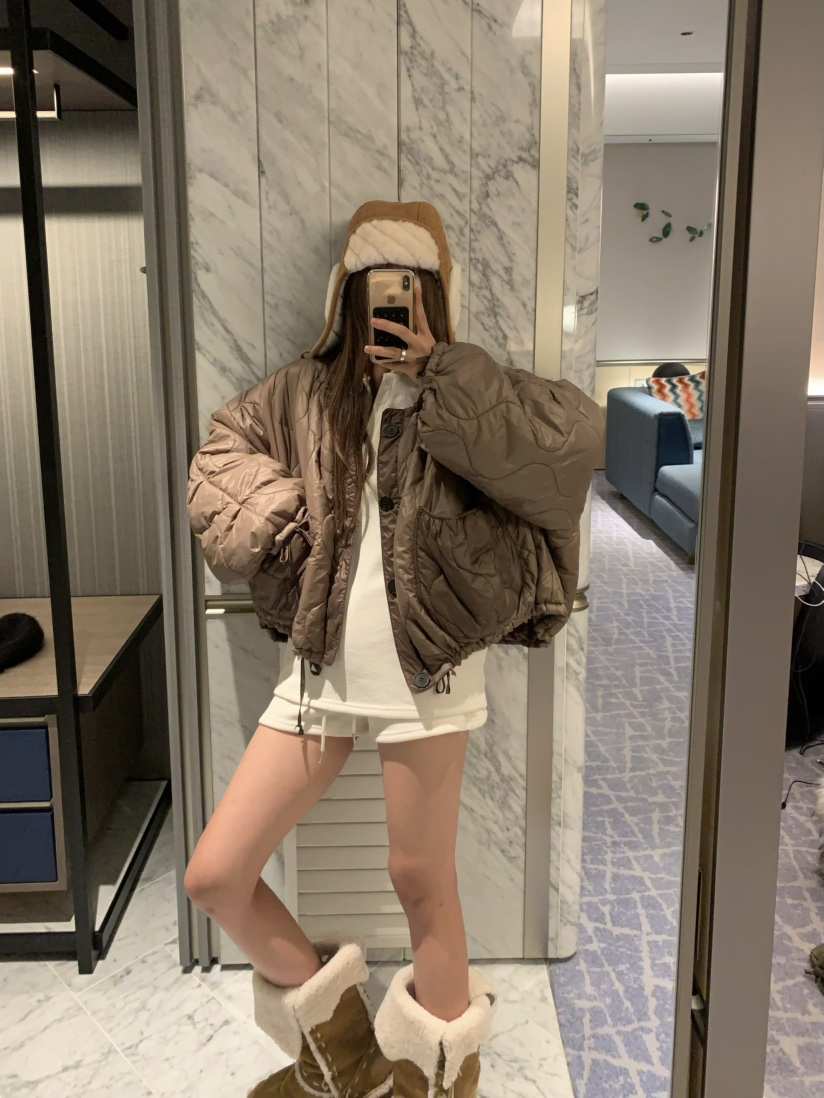 VIRKIN東大門㊣直郵女士新款時尚推薦25秋冬短款棉服兩面穿VIRKIN短款棉服