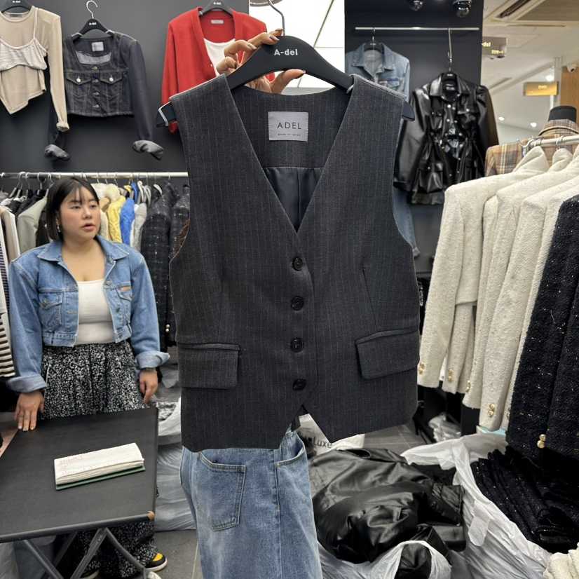 A-DEL東大門㊣直郵女裝新品時尚推薦熱賣職業25秋冬真品馬甲A-DEL馬甲