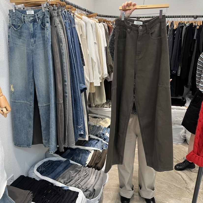 ALMOND PEPE韓國直郵㊣女士新品人氣真品休閑職業休閑褲加絨ALMOND PEPE休閑褲