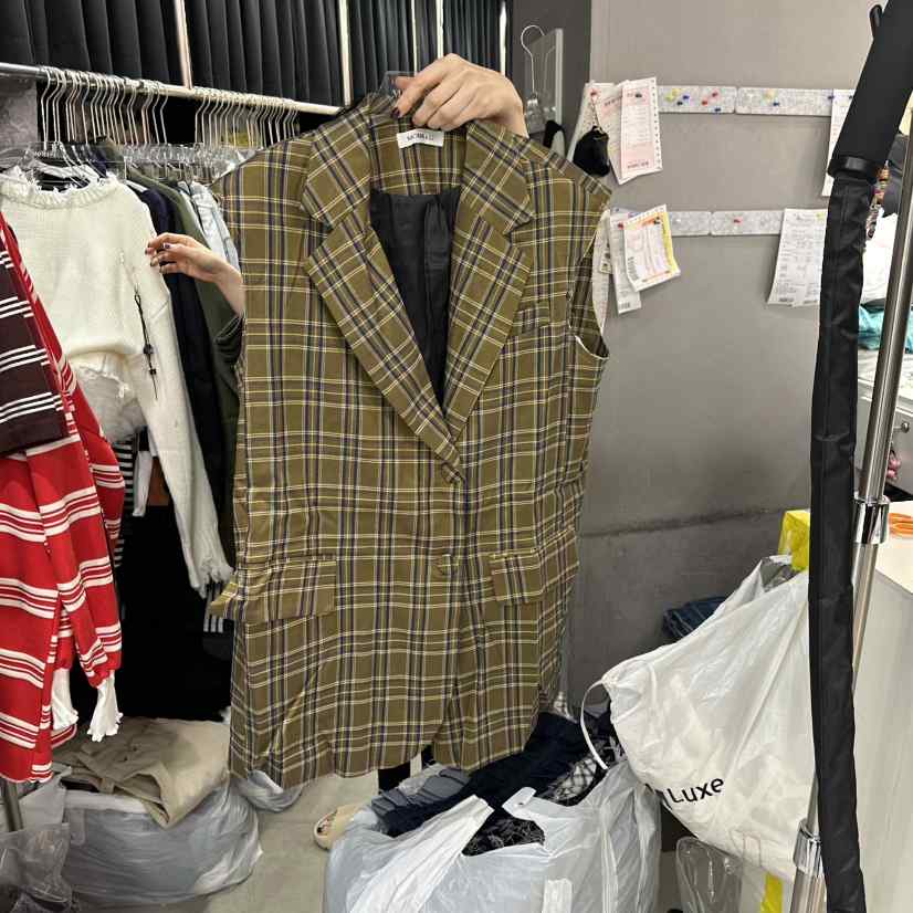 MOMAZU東大門㊣直郵女裝新款推薦人氣休閑時尚真品馬甲格紋MOMAZU馬甲