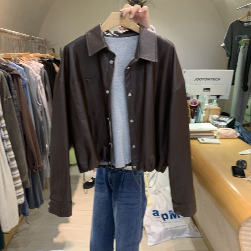 BLACKFRIDAY東大門㊣實拍女士新款真品職業時尚皮衣不含圍巾BLACK FRIDAY皮衣