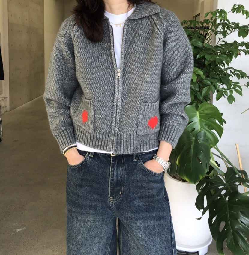 GLAD SOME東大門㊣直郵女裝新款人氣時尚推薦針織衫拉鏈開衫GLAD SOME針織衫